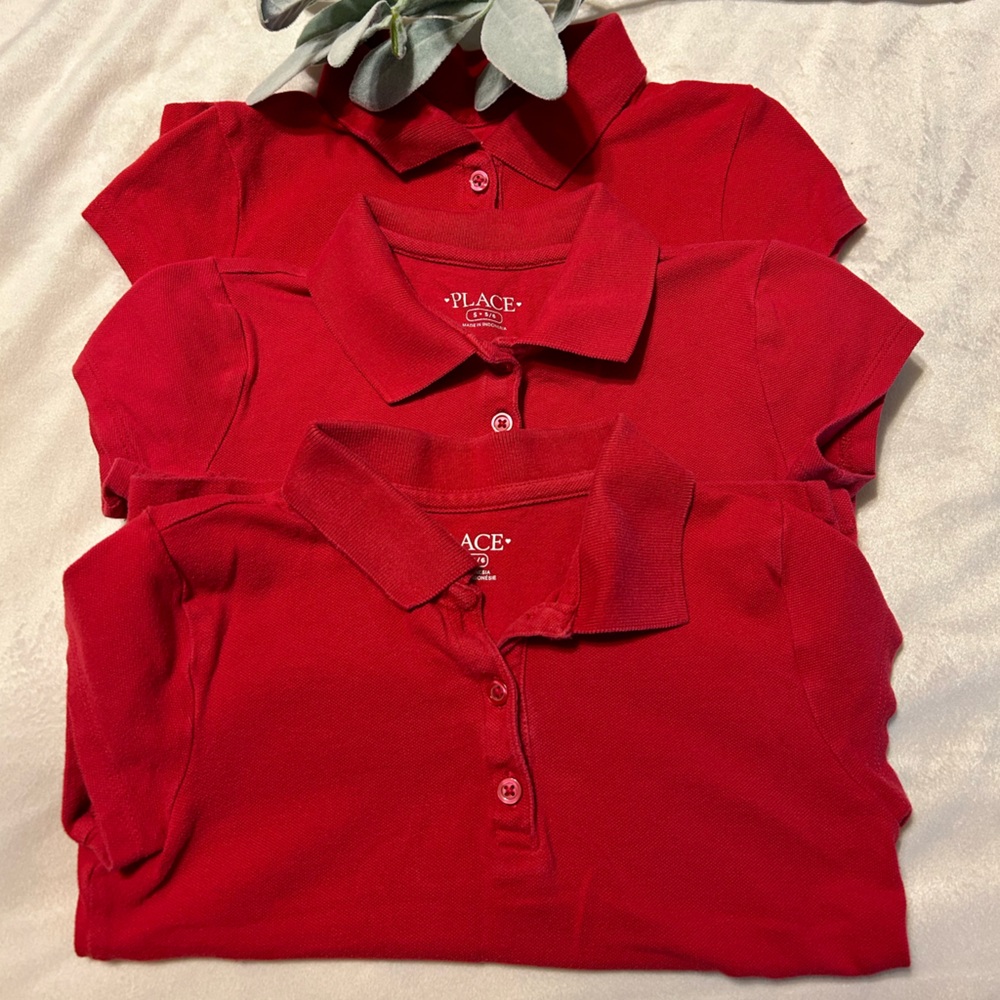 The Children's Place Girls Uniform Pique Polo - Lot of 3